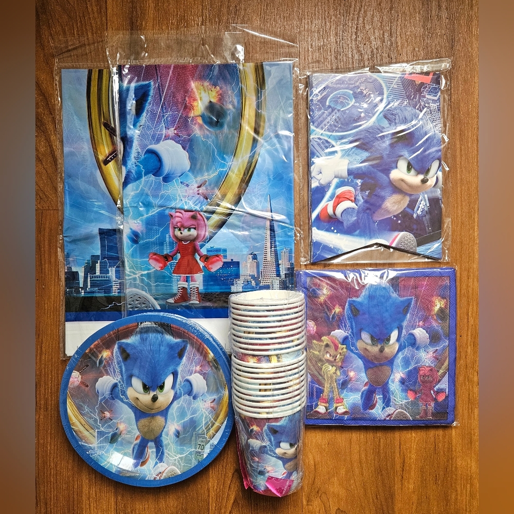New Sonic the Hedgehog Party Supplies Set - Blue